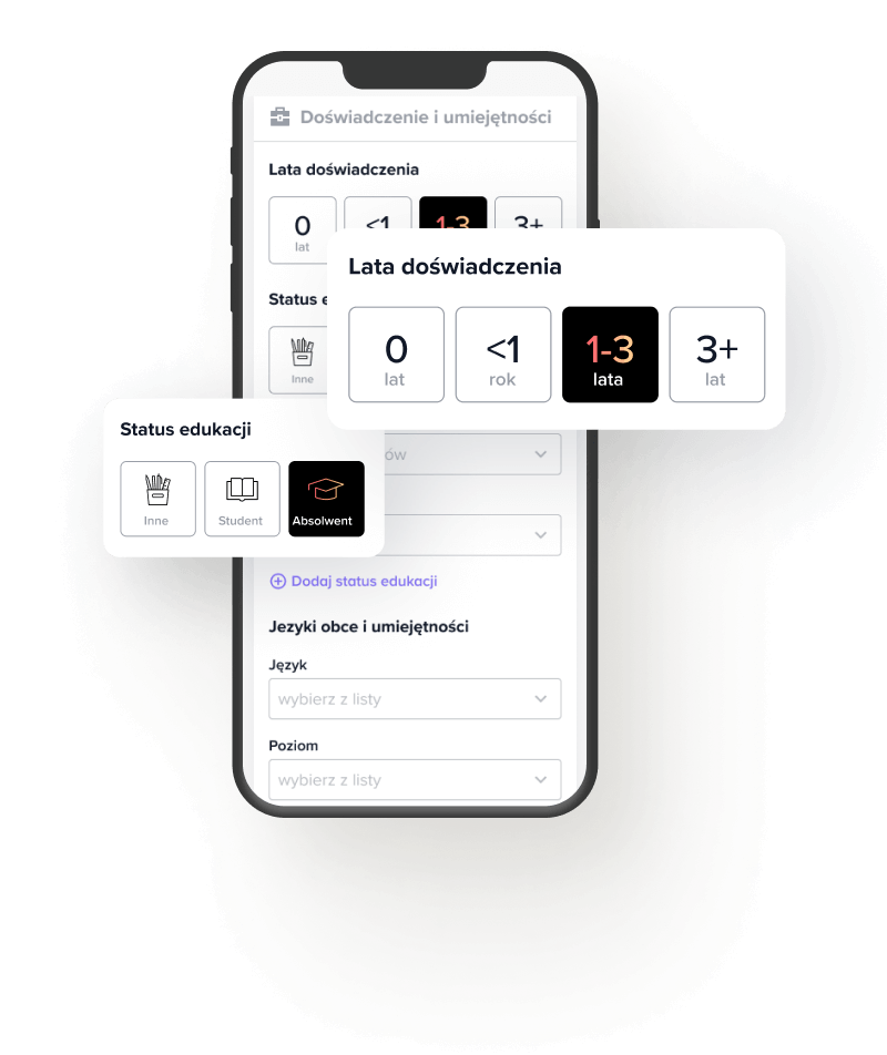 Proces rejestracji w Talentmatch przedstawiony na smartfonie